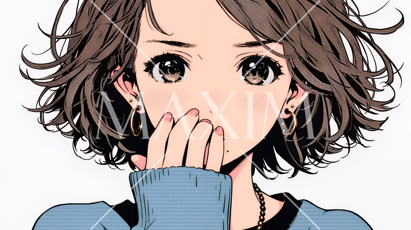 失言をして恥ずかしくて思わず口を手で覆っている若い女性