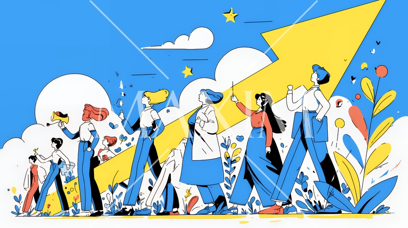 上昇グラフで会社の成長を表すビジネスチーム｜企業発展と成功のビジネスコンセプト