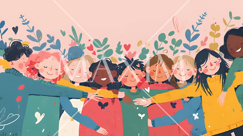 ダイバーシティ＆インクルージョン（多様性と包摂性）（シンプルな色使い）（POPな表現）