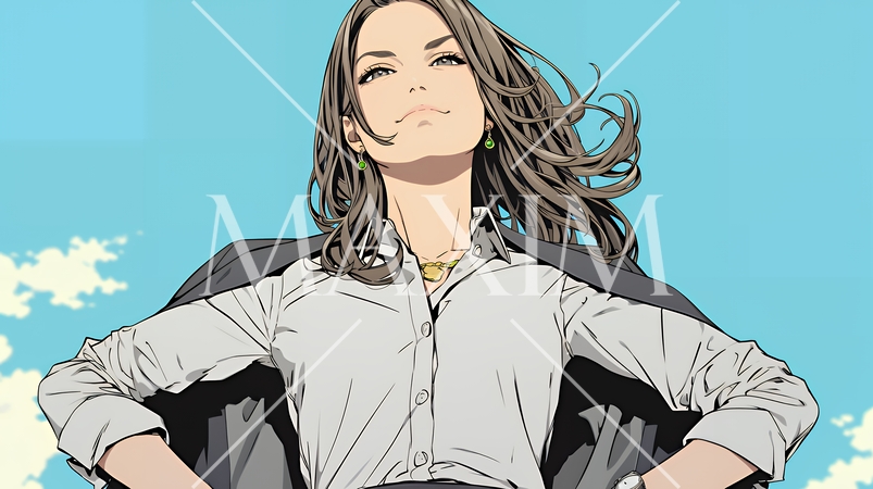 得意げな表情を浮かべている若い女性