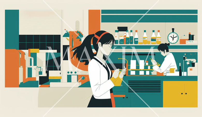 イノベーションと研究開発：研究所やイノベーションセンターでの作業。