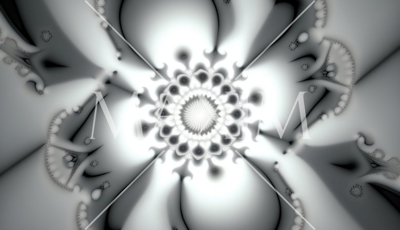 白バックのフラクタル様背景素材精緻CG画