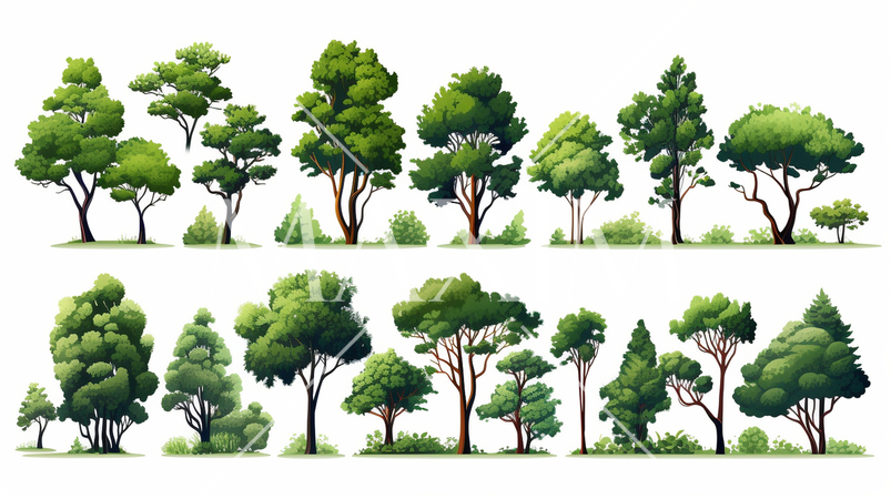 色々な木のアイコンのプリファレンスシート