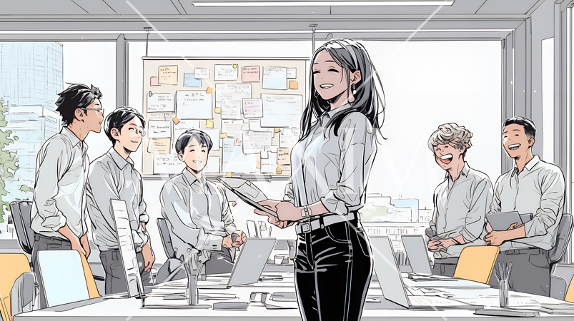自信満々の女性リーダーが率いるプロジェクトチーム