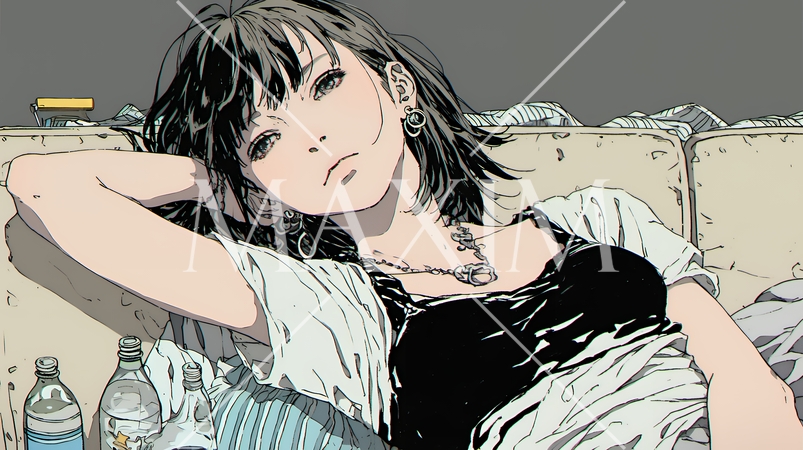 家で一人で酒を飲んで酔いつぶれた女性