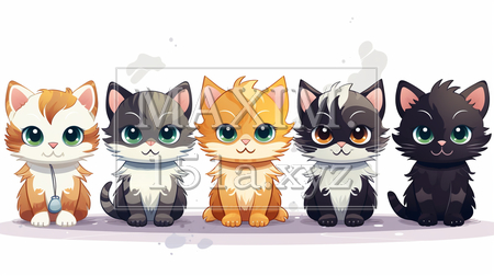 色々な猫のイラストのプリファレンスシート