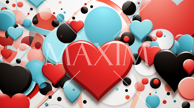 ハートがいっぱいのコピースペースのあるカラフルな背景