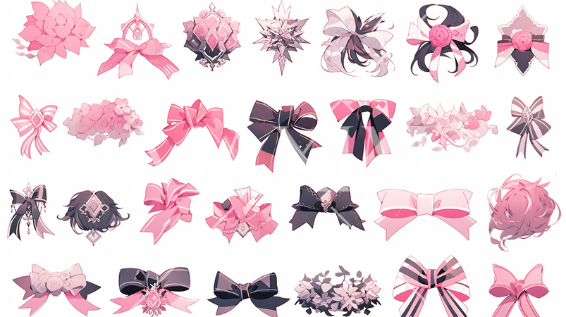 ピンクリボン：乳がん撲滅運動のための色々なデザイン