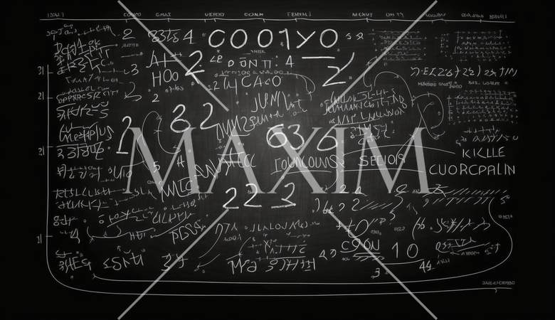 非常に複雑なことが書いてある黒板