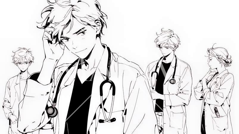 メディカルスタッフ：医療連携（シンプルな色使い）