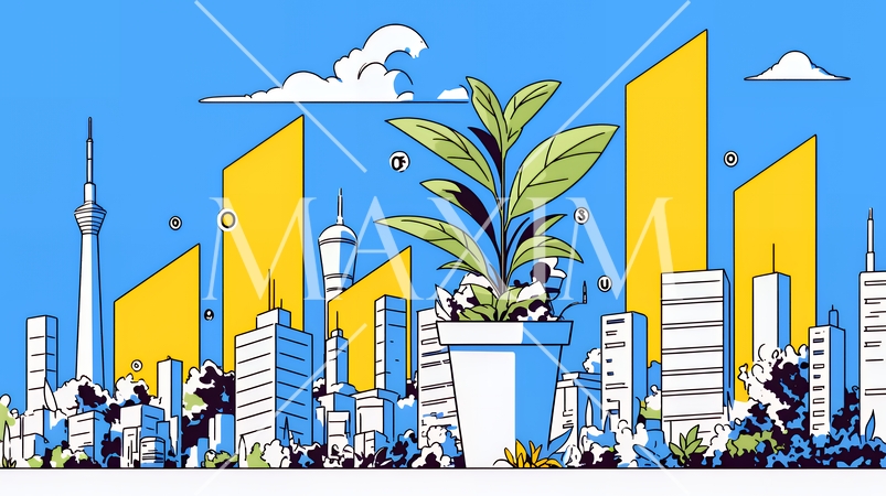 スキルアップで成長するビジネスパーソン｜自己研鑽とキャリア開発のコンセプトイラスト