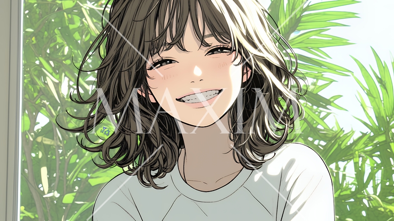 声をあげて大笑いする若い女性