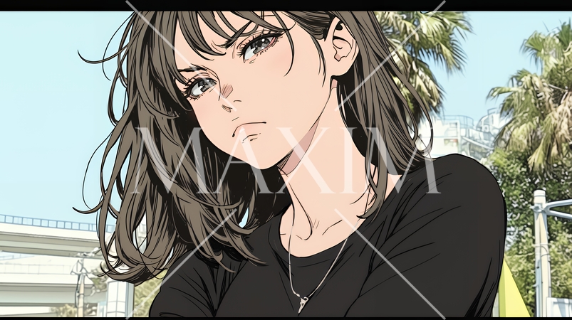 「ふん！」という表情でそっぽを向いている若い女性