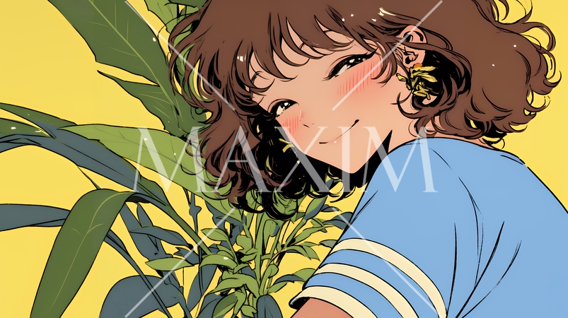 恥ずかしがって顔を赤らめている女性（異性を意識して？）