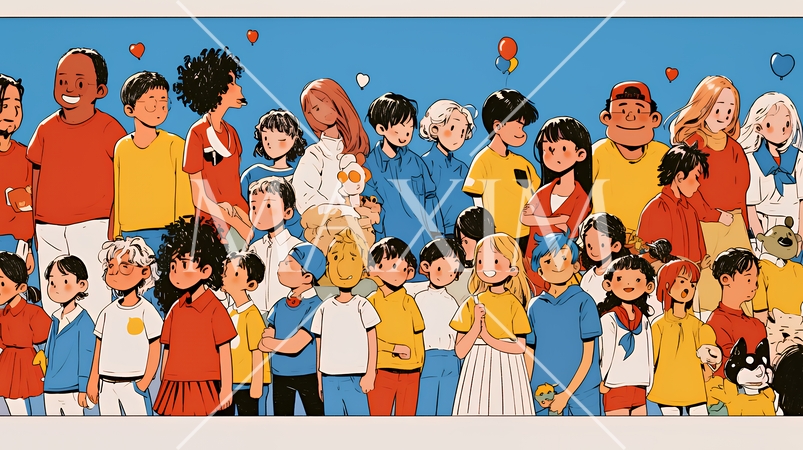 ダイバーシティ＆インクルージョンのビジネスコンセプト｜多様性と平等を表す企業PRイラスト