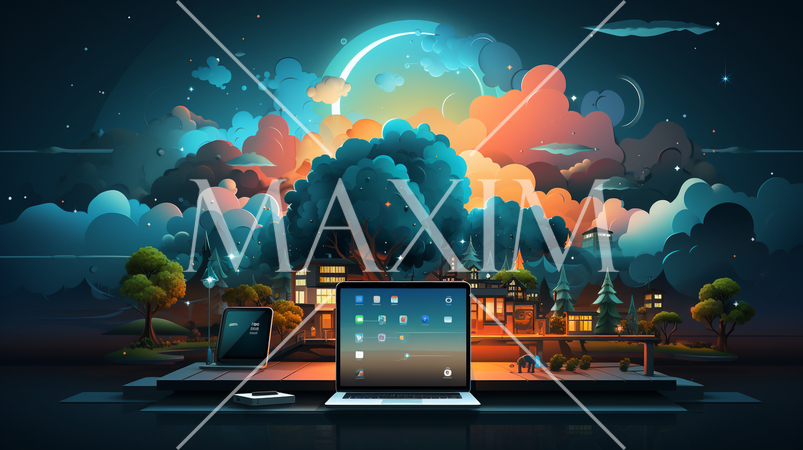 在宅勤務の抽象的イメージ