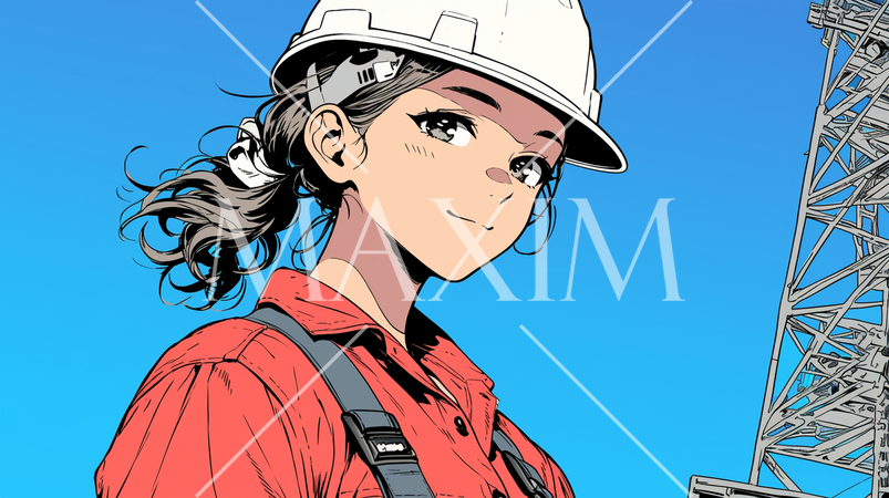 肉体労働をしている若い女性