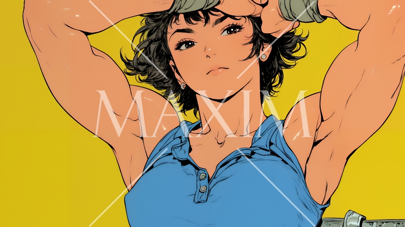 筋肉隆々の若い女性