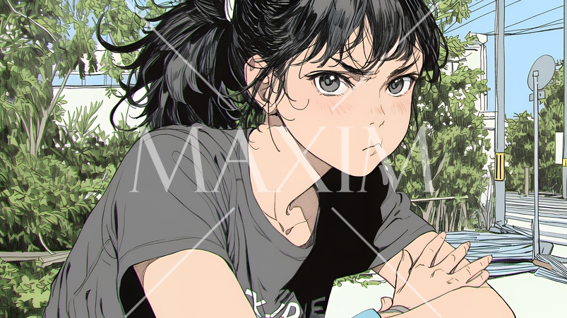 「ふん！」という表情でそっぽを向いている若い女性