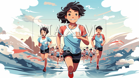 子供の徒競走（イラストID:6361408-18827）