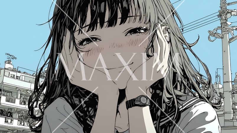 笑顔一杯の若い女性