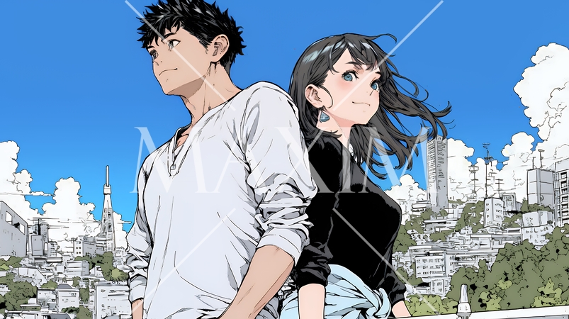 希望に満ちたライフスタイルを過ごす若いカップル：未来を見つめている