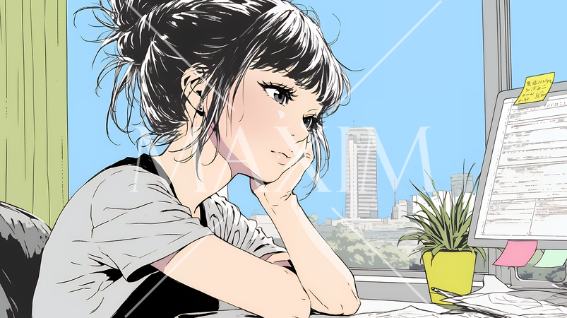 迷いに囚われ、決断できないビジネスウーマン