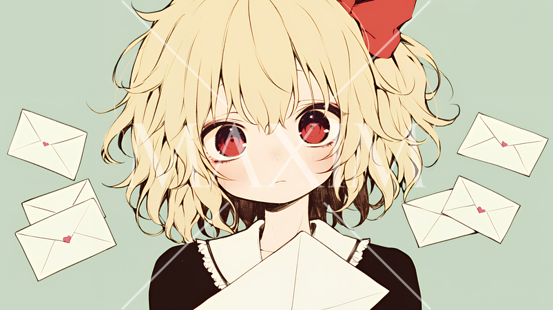 たくさんのラブレターを受け取った少女