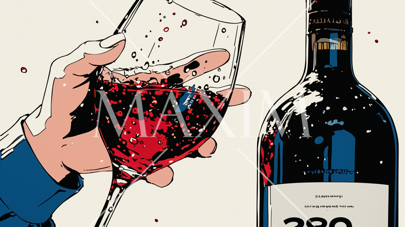 赤ワインで乾杯