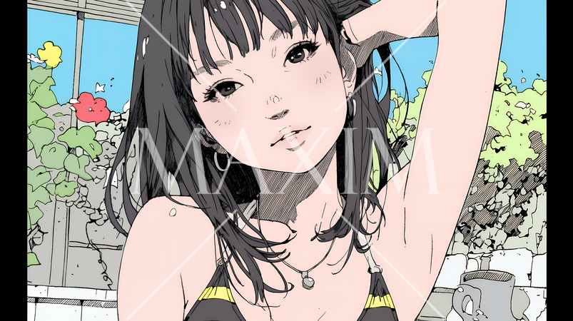 ビーチリゾートを旅行中のビキニ姿の若い女性