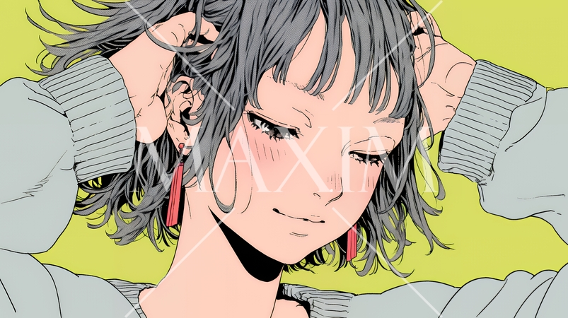 苦笑いをしている女性（気まずさ、困惑、自嘲、内なる葛藤を抱えて）