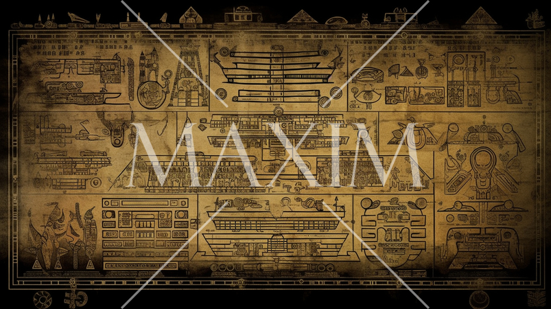 古代の壁画の背景：災害の様子を表したとされる（フェイク）