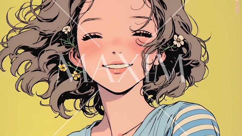 「うふふ」と微笑んでいる若い女性