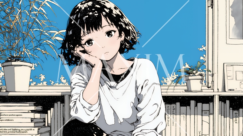 ため息をついている若い女性