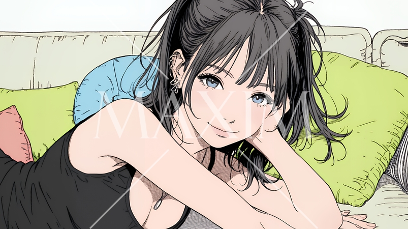 キャミソール姿の若い女性  /  Young Woman in a Camisole Top