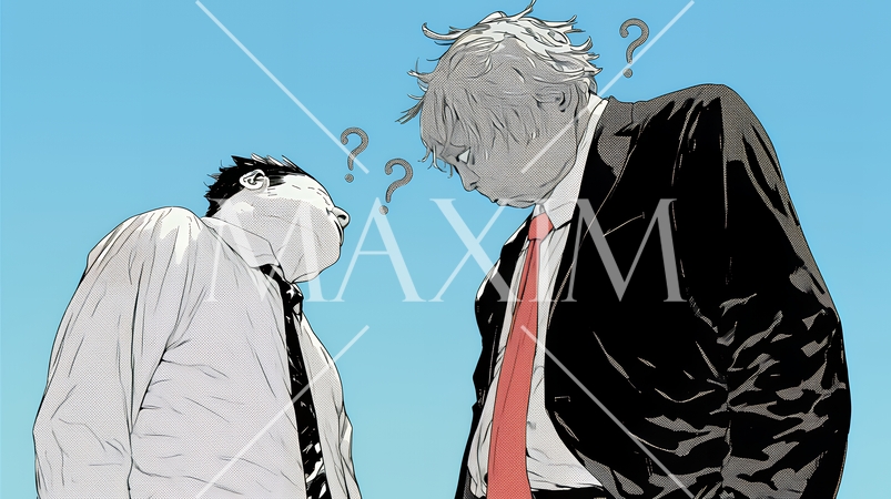 互いに相手の意見を十分に理解できないまま対話を続ける二人のビジネスマン