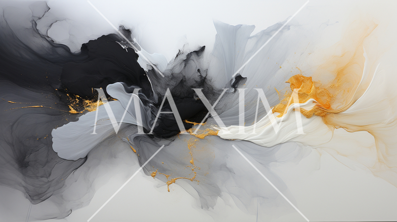 水面に墨をたらしたイメージ：モノクロベースの抽象的背景