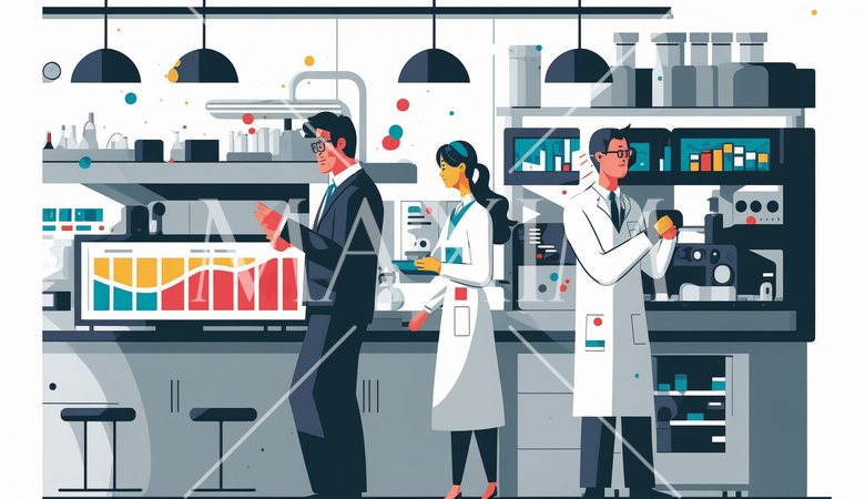 イノベーションと研究開発：研究所やイノベーションセンターでの作業。