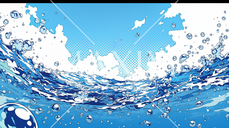 海の中から見た青い空