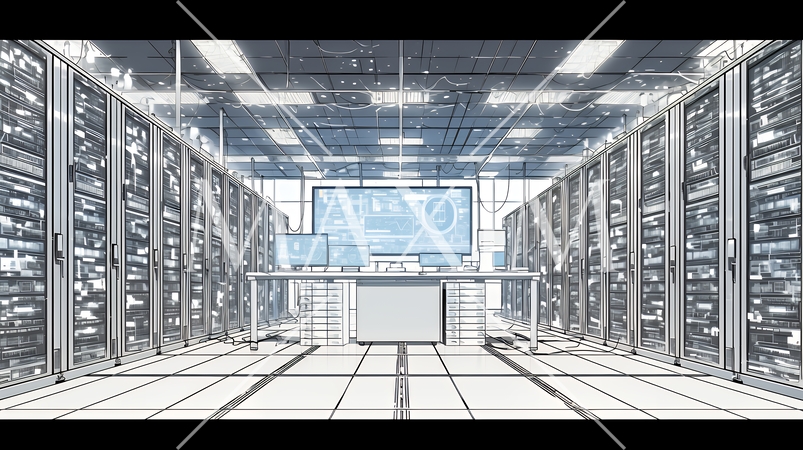 ビッグデータとAI：データ解析による洞察とデータセンターの役割のイメージ