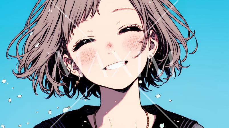 声をあげて大笑いする若い女性