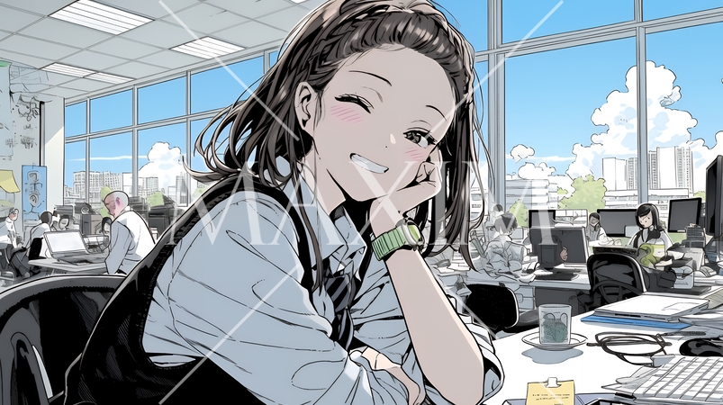 仕事が成功して喜びいっぱいのビジネスパーソン