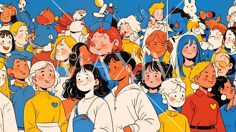 ダイバーシティ＆インクルージョンのビジネスコンセプト｜多様性と平等を表す企業PRイラスト