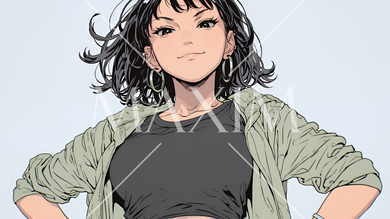 得意げな表情を浮かべている若い女性