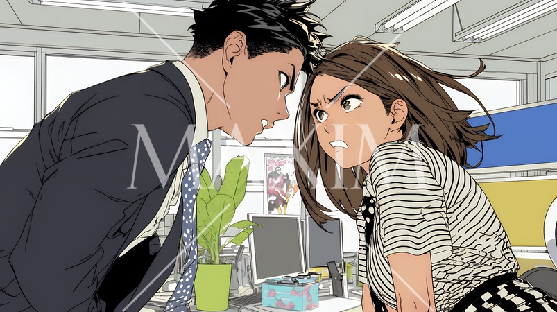 オフィスで言い争いをしているビジネスパーソン