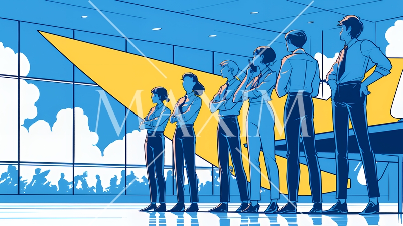 上昇グラフで会社の成長を表すビジネスチーム｜企業発展と成功のビジネスコンセプト