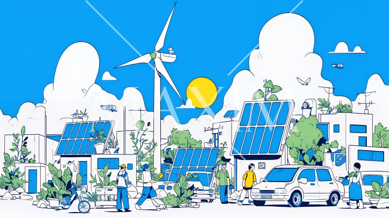 ESG経営とサステナビリティのビジネスコンセプト｜環境・社会・ガバナンスを表す企業向けイラスト