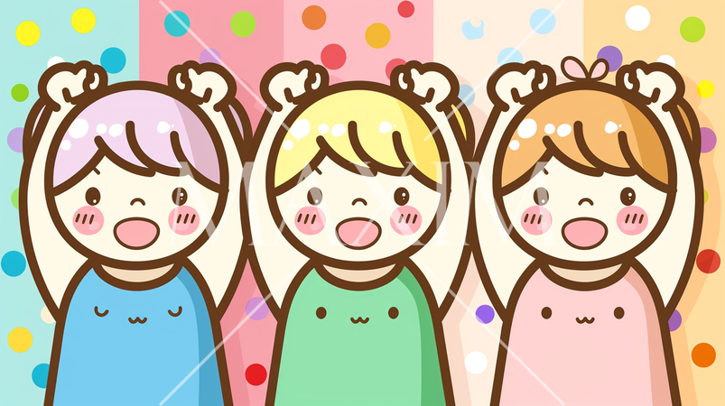 幼稚園の友達たち：仲良し三人組