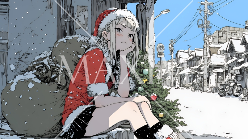 女性のサンタクロース（サンタのコスプレイヤー）