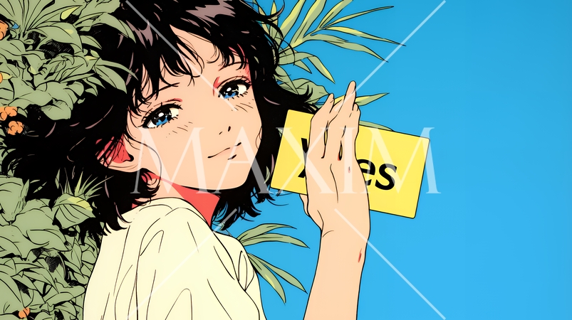 笑顔でYesサインを出している女性